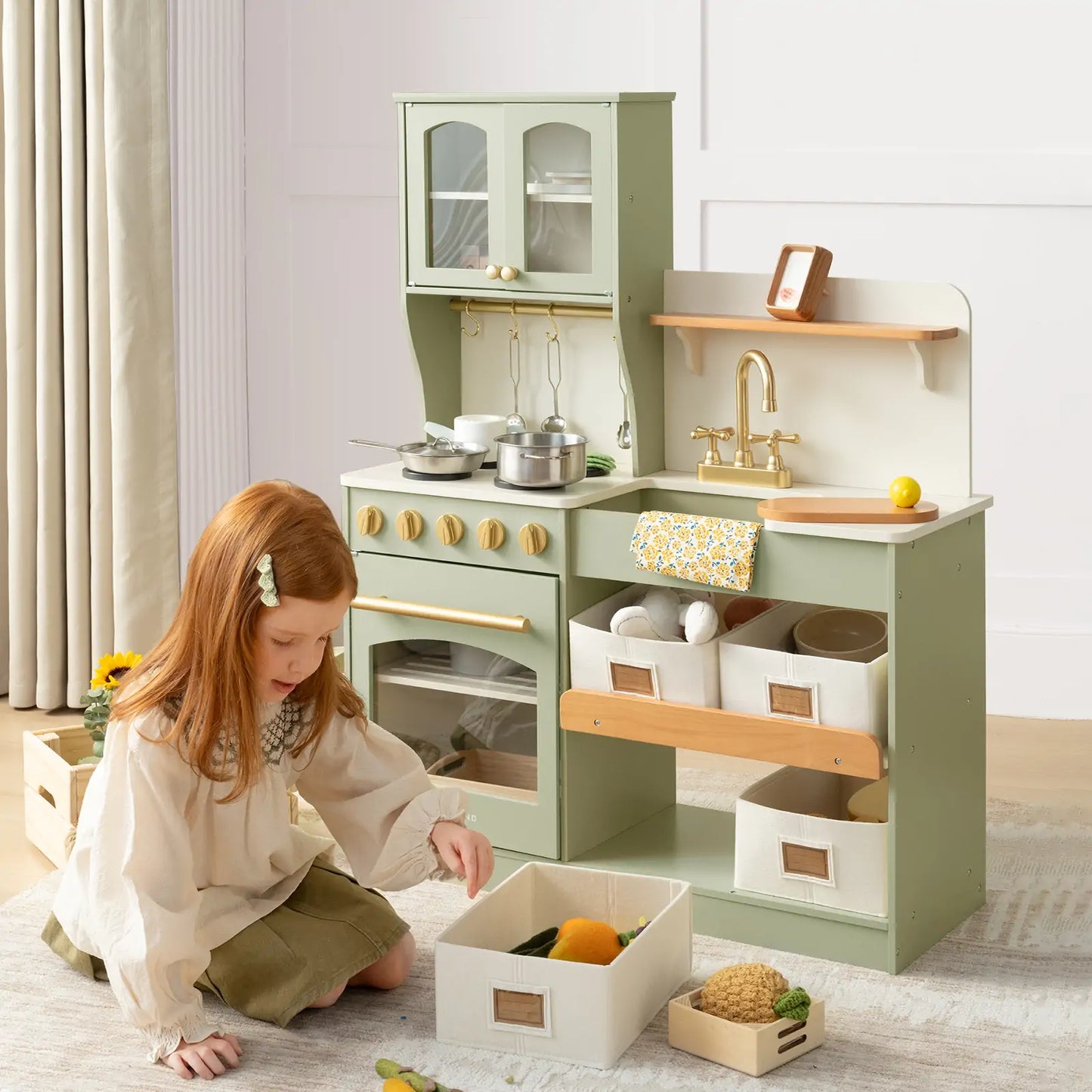 Tiny Land® Serenity Play Kitchen - Sage Green - TLTGPK004GN