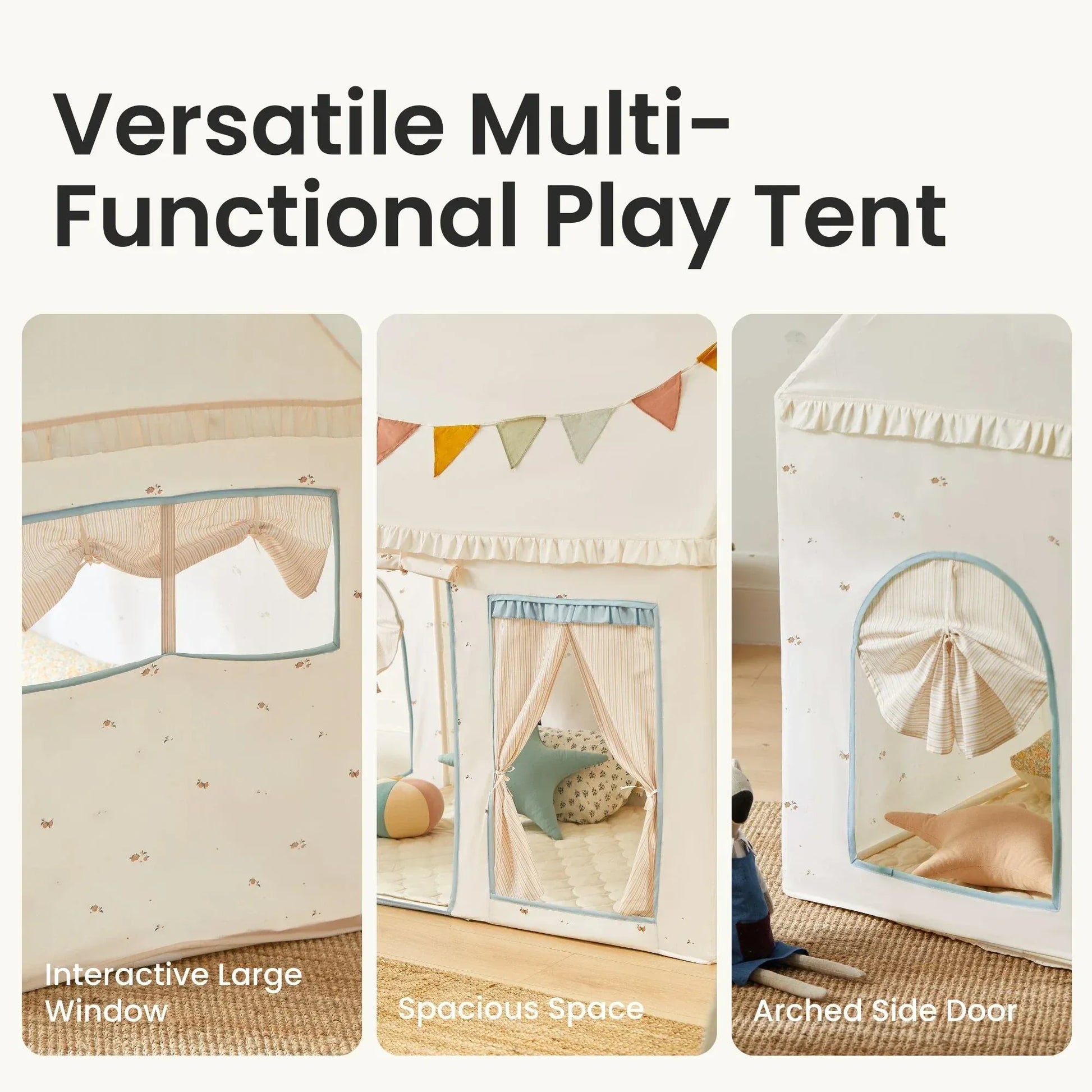 Tiny Land® Sweet Citrus Kid's Play Tent - Creamy white/blue - TLTGTT012BU