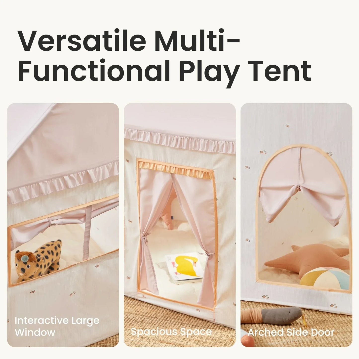 Tiny Land® Sweet Citrus Kid's Play Tent -  Creamy white/pink - TLTGTT011PK