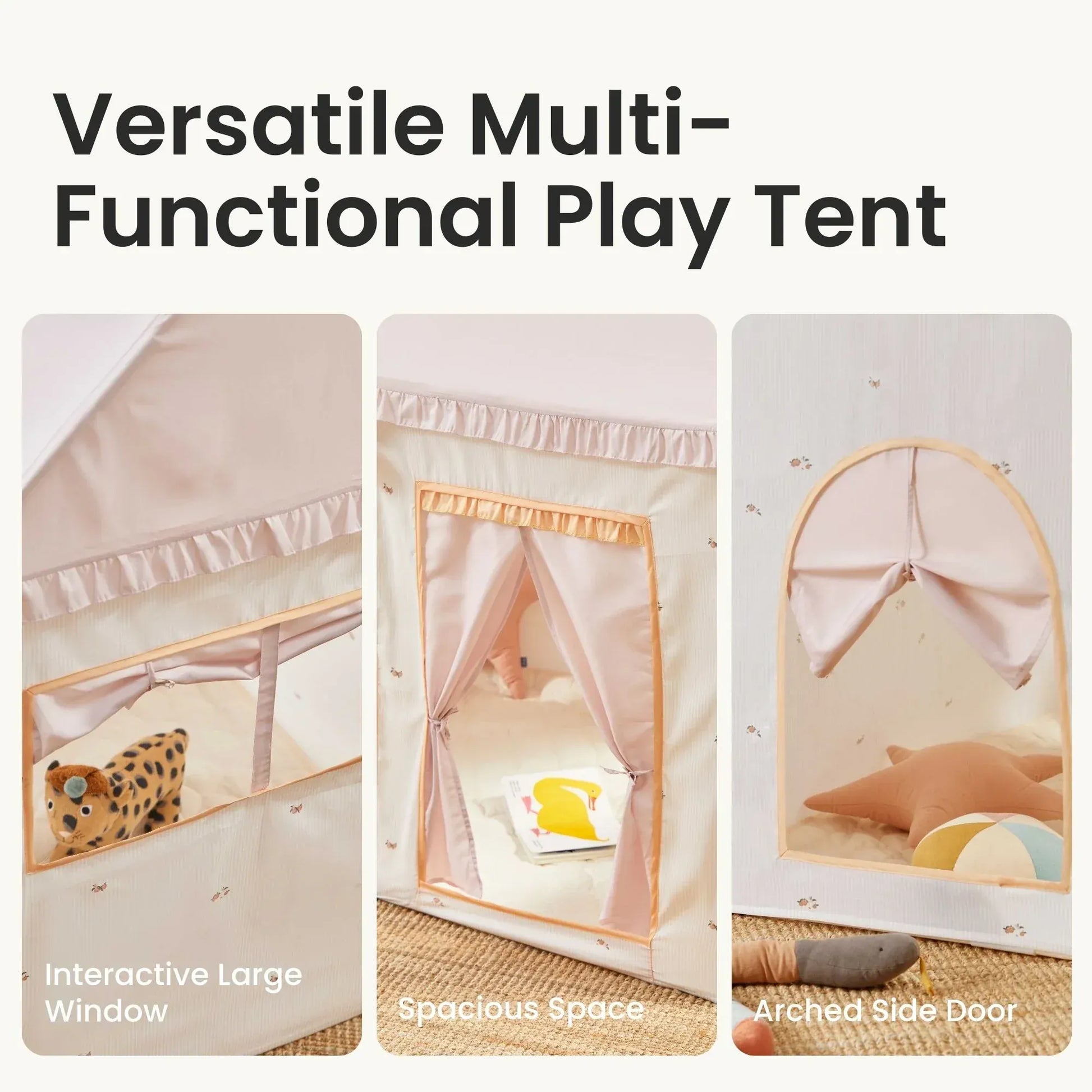 Tiny Land® Sweet Citrus Kid's Play Tent -  Creamy white/pink - TLTGTT011PK