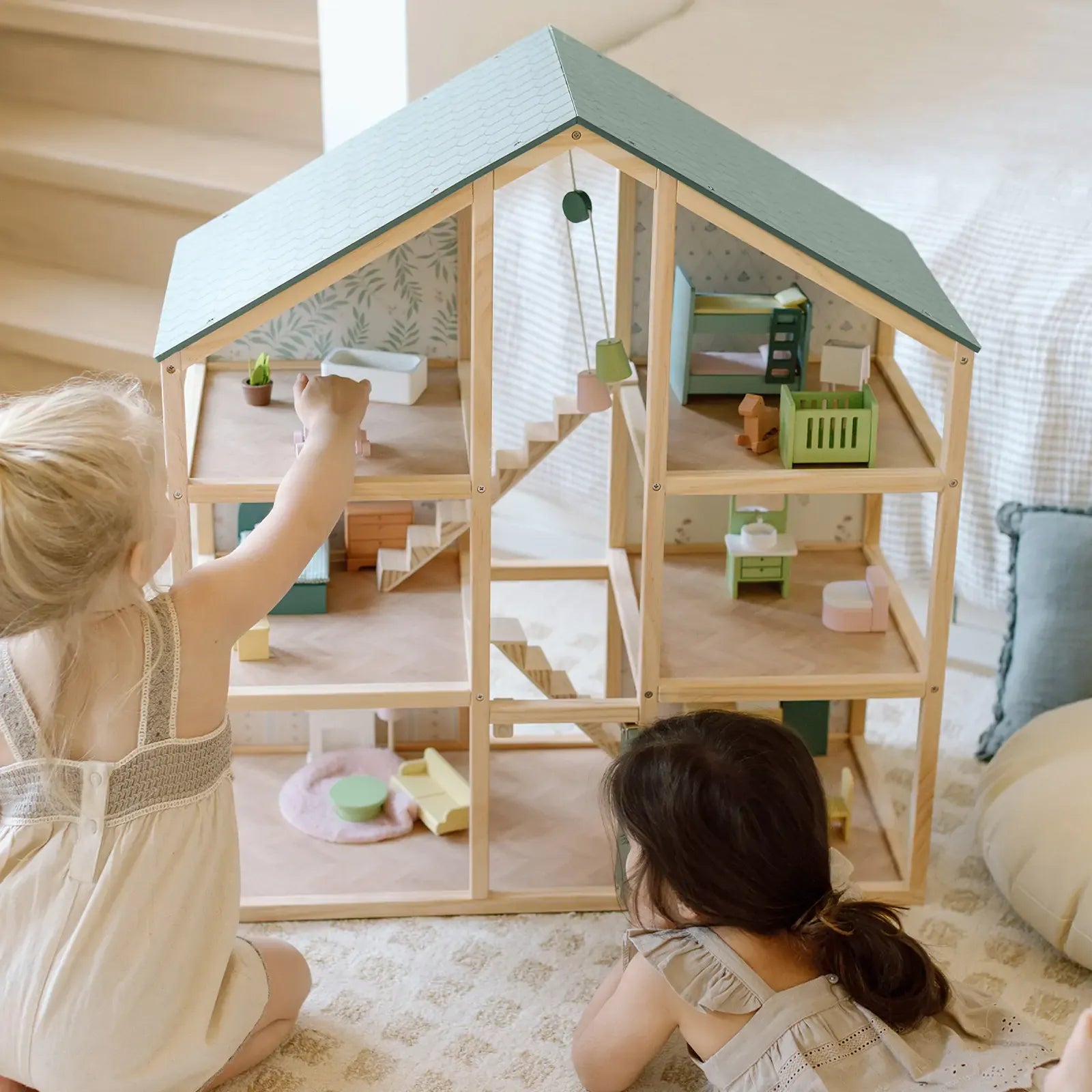 Tiny Land® Sweetwood Evergreen Dollhouse without Dolls - WT0017GN