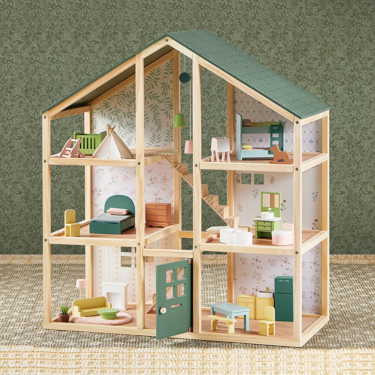 Tiny Land® Sweetwood Evergreen Dollhouse without Dolls - WT0017GN