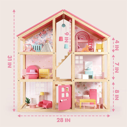 Tiny Land® Sweetwood Love Dollhouse without Dolls - WT0017