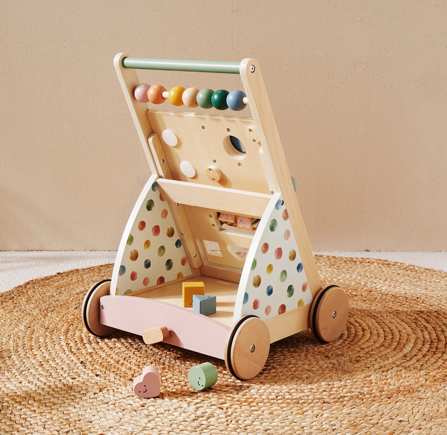Tiny Land® Versatile Natural Wooden Baby Walker - TLTGBW001MC