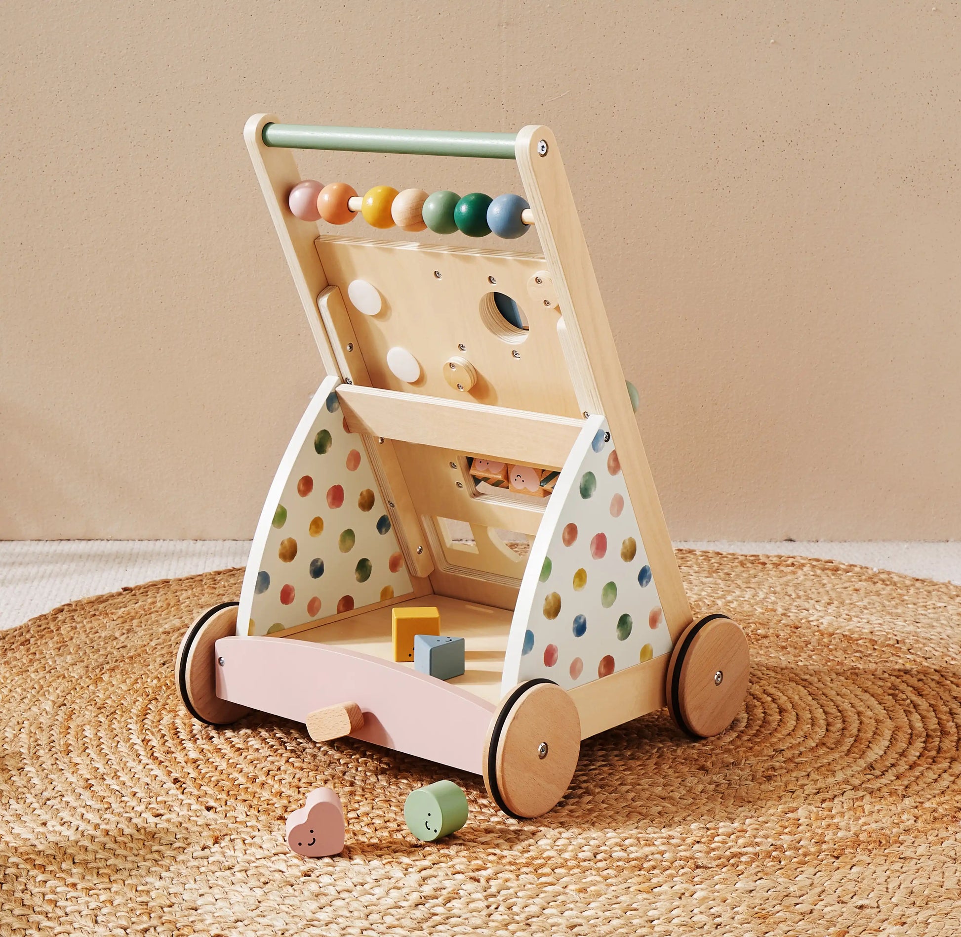 Tiny Land® Versatile Natural Wooden Baby Walker - TLTGBW001MC