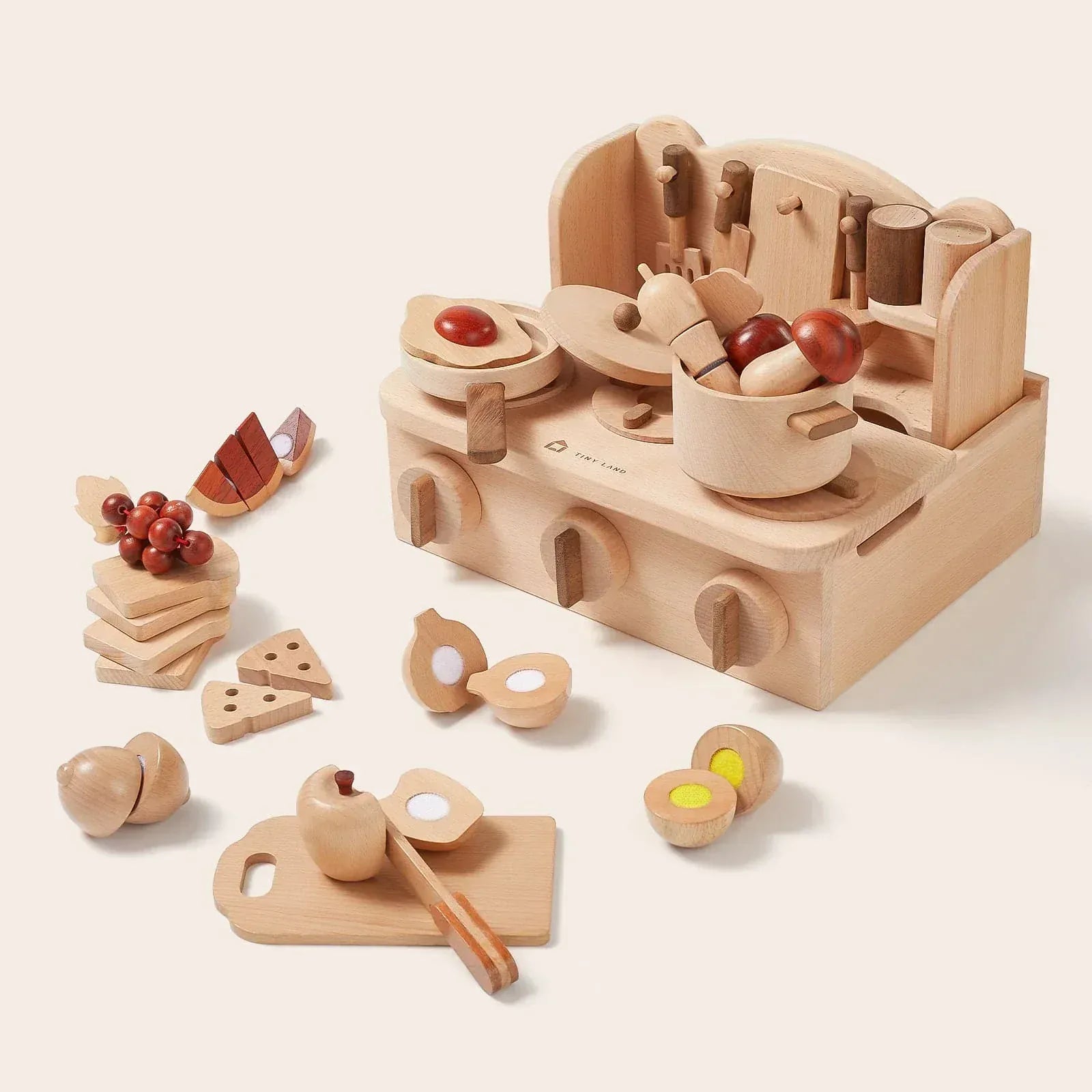 Tiny Land® Wooden Cut and Play Food Toys - SPTLTGCK001