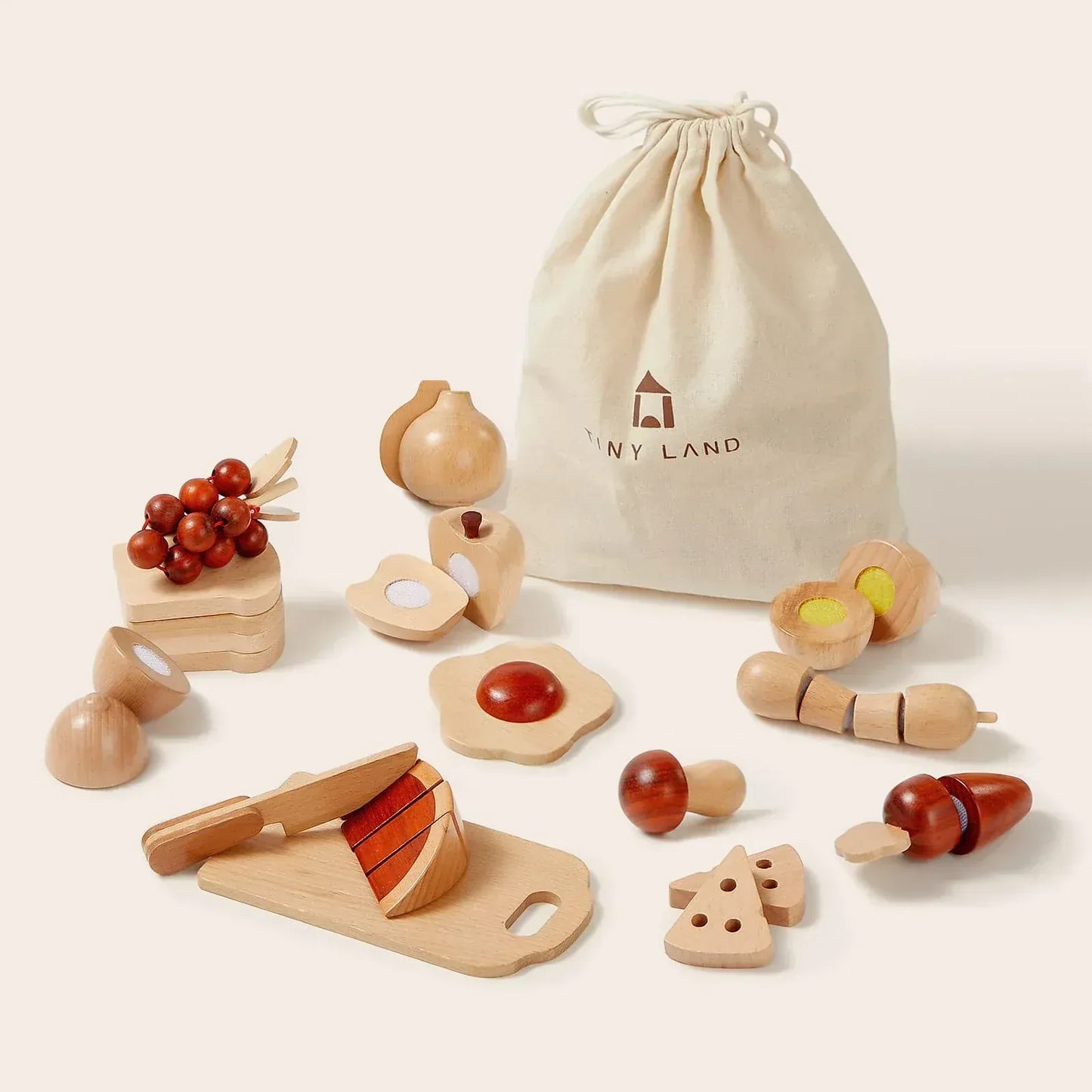 Tiny Land® Wooden Cut and Play Food Toys - SPTLTGCK001