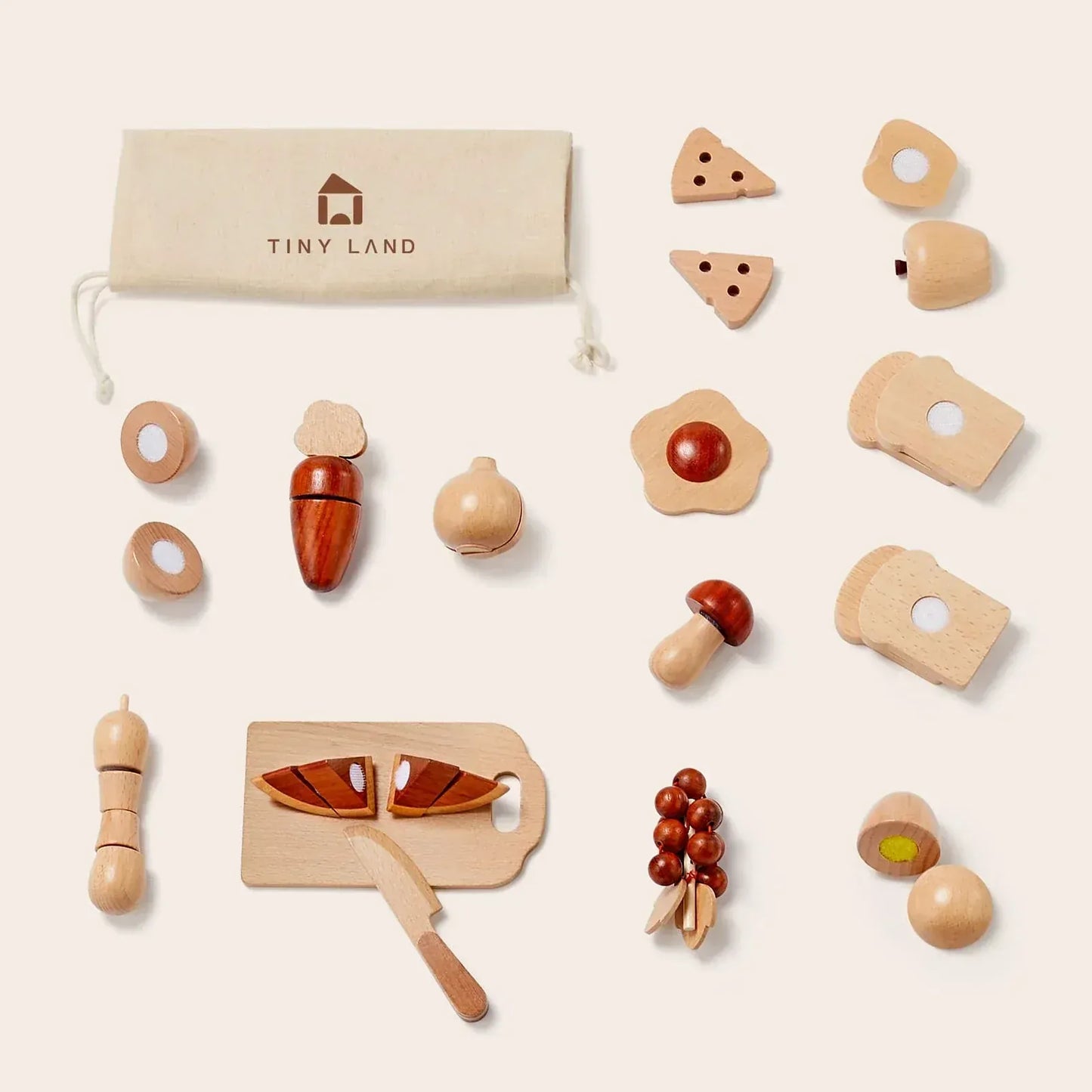 Tiny Land® Wooden Cut and Play Food Toys - SPTLTGCK001