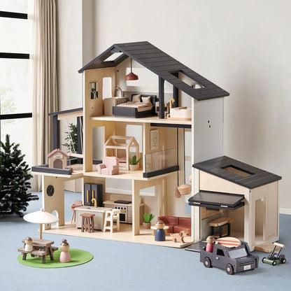 Tiny Land® Wooden Dollhouse - Garage - TLTGDH005BK