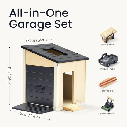 Tiny Land® Wooden Dollhouse - Garage - TLTGDH005BK