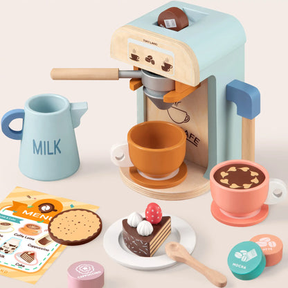 Tiny Land® Wooden Kids Play Coffee Maker Set - WT0009