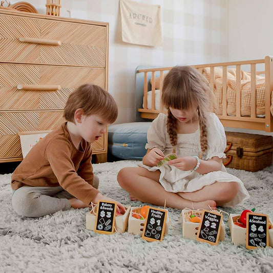 Tiny Land® Wooden Play Food For Kitchen with NO rack - WT0008