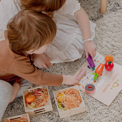 Tiny Land® Wooden Play Food For Kitchen with NO rack - WT0008