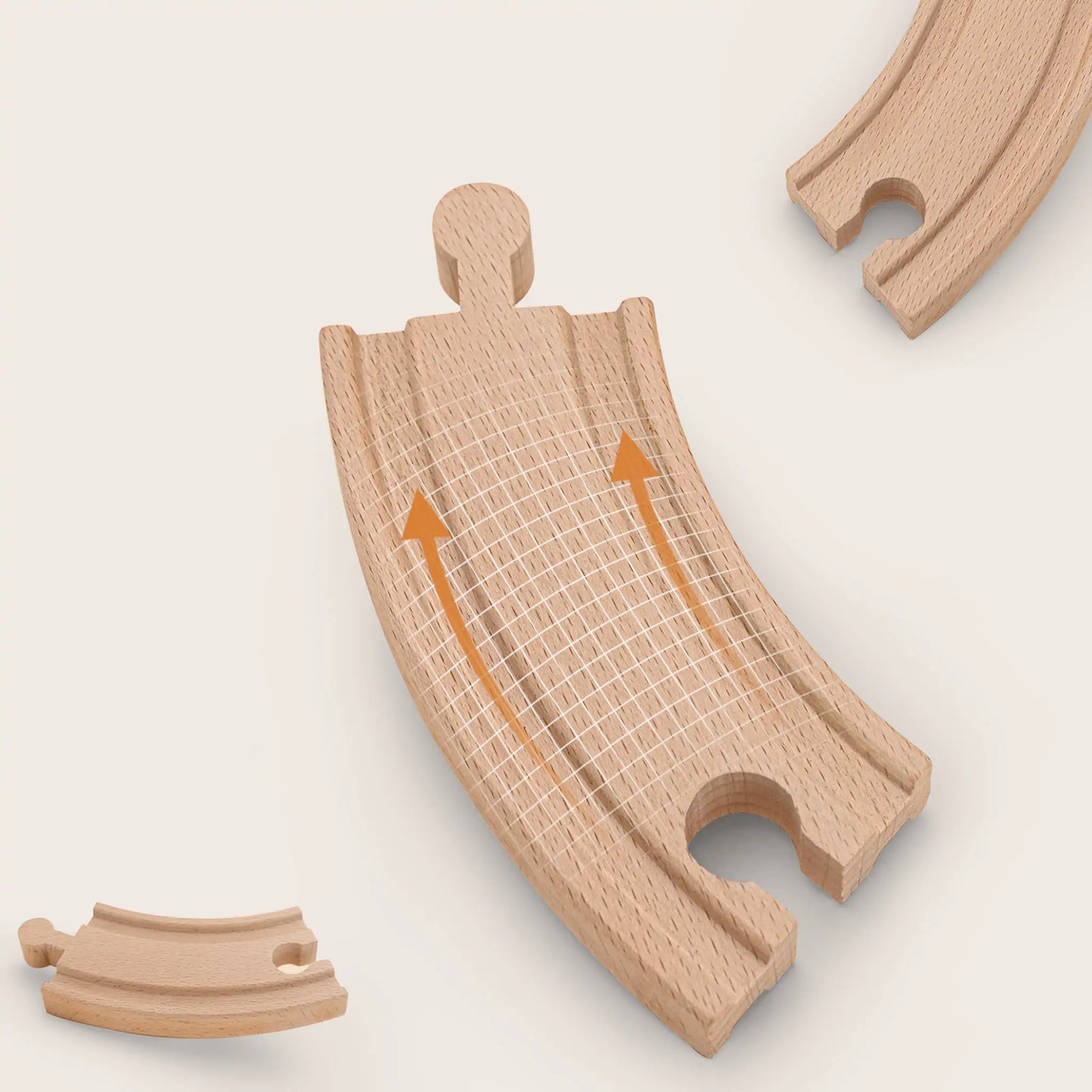 Tiny Land® Wooden Track Trains 55 Pcs - TLTGWT003