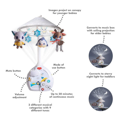 Tiny Love Magical Tales Magical Night Black & White 3-in-1 Projector Mobile - TO072FGO