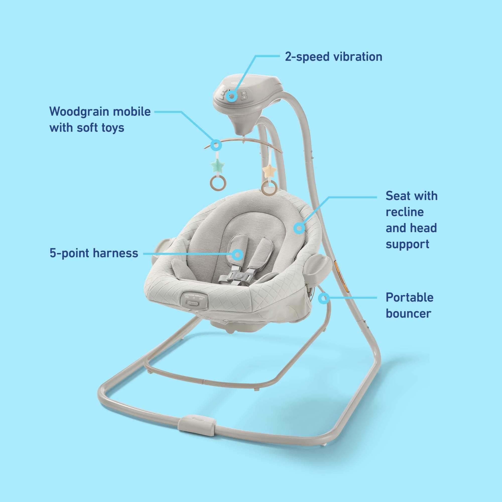 Graco DuetConnect LX Baby Swing and Bouncer - Wales – Albee Baby