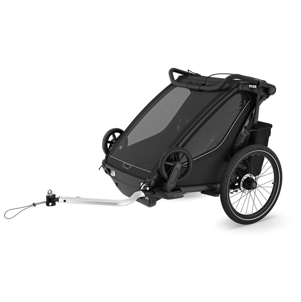 Thule OPEN BOX Chariot Sport 2 Double Multisport Bike Trailer + Stroller - Black - 10201031-ob
