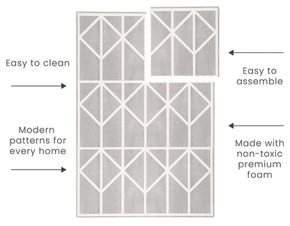 Toddlekind Printed Foam Puzzle Playmat - Nordic - Pebble - 4260620330024