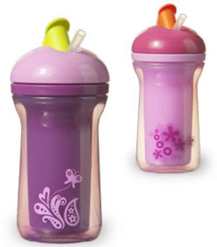 Tommee Tippee Explora Easiflow 9 oz Straw Cup, 2 Pack - Purple/Pink - 546027-PRPK