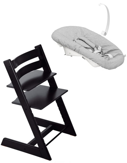 Tripp Trapp Chair + Newborn Set Bundle - Black - 528903-526301