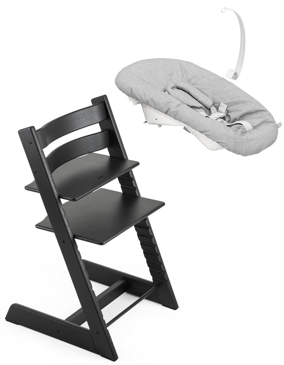 Tripp Trapp Chair + Newborn Set Bundle - Oak Black - 529302-526301