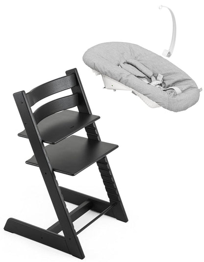 Tripp Trapp Chair + Newborn Set Bundle - Oak Black - 529302-526301