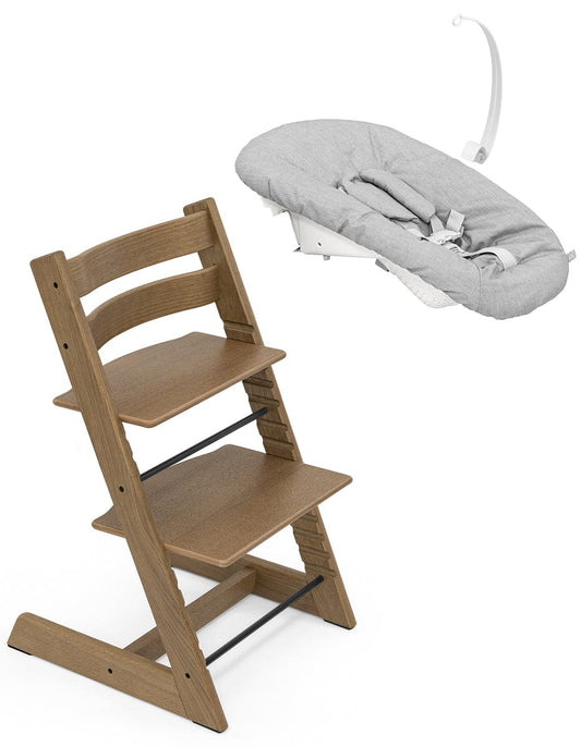 Tripp Trapp Chair + Newborn Set Bundle - Oak Brown - 529304-526301