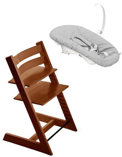 Tripp Trapp Chair + Newborn Set Bundle - Walnut Brown