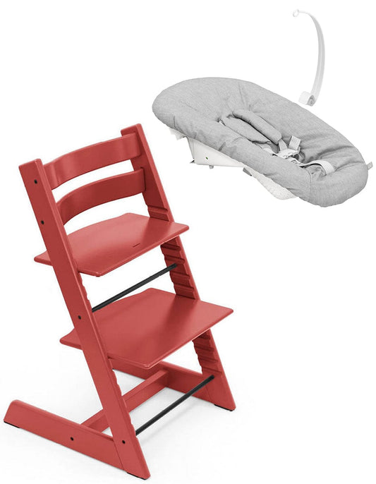 Tripp Trapp Chair + Newborn Set Bundle - Warm Red
