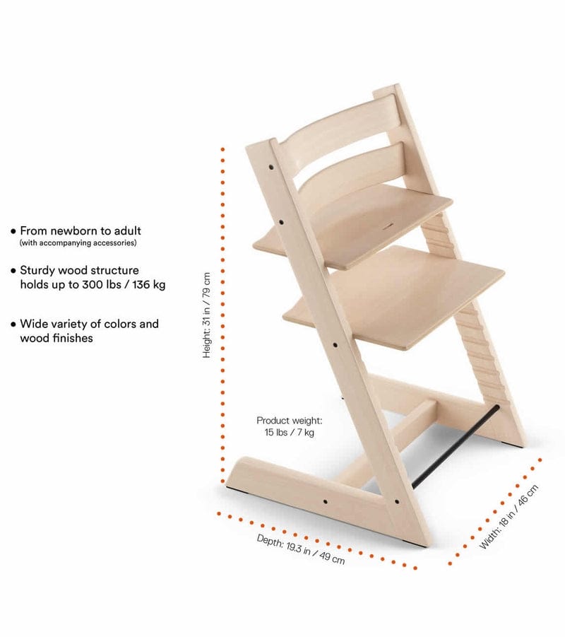 Tripp Trapp High Chair and Cushion with Stokke Tray -- Natural / Glacier Green
