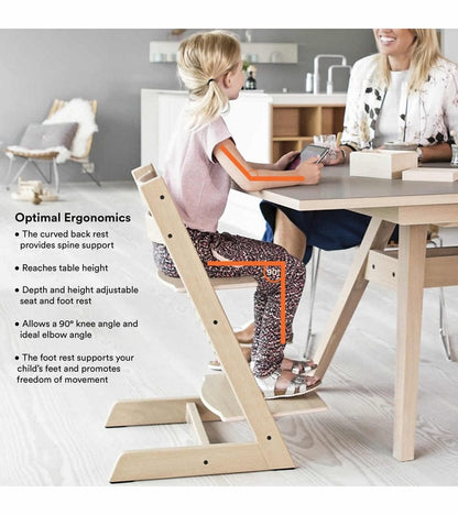 Tripp Trapp High Chair and Cushion with Stokke Tray -- Natural / Glacier Green