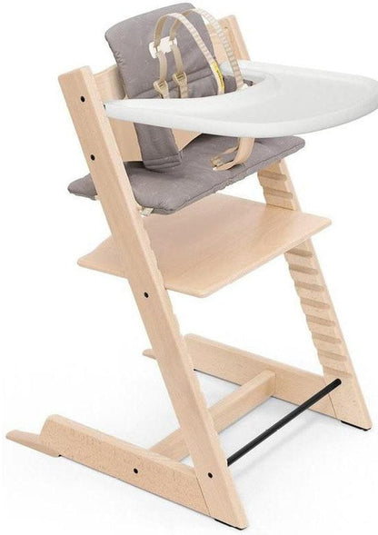Tripp Trapp High Chair and Cushion with Stokke Tray - Natural / Icon Grey - 578300