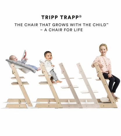 Tripp Trapp High Chair and Cushion with Stokke Tray -- Storm Grey / Into the Deep - 586400