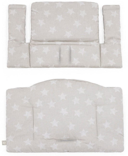 Tripp Trapp High Chair and Cushion with Stokke Tray - White / Stars Silver