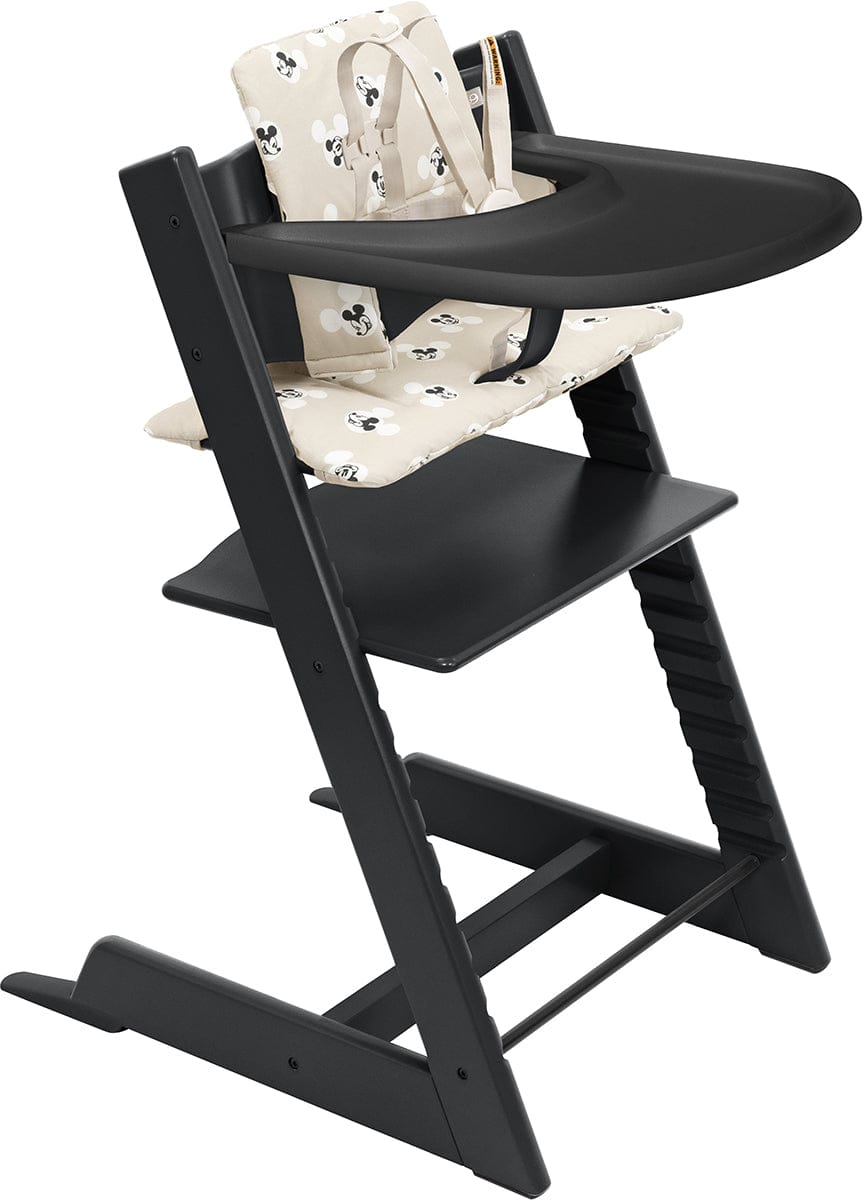 Tripp Trapp High Chair2 and Cushion with Stokke Tray - Black / Mickey Signature