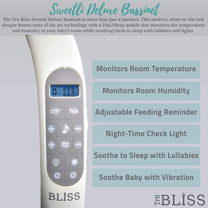 TruBliss Sweetli Deluxe Bassinet - Chambray - BA302-CBY