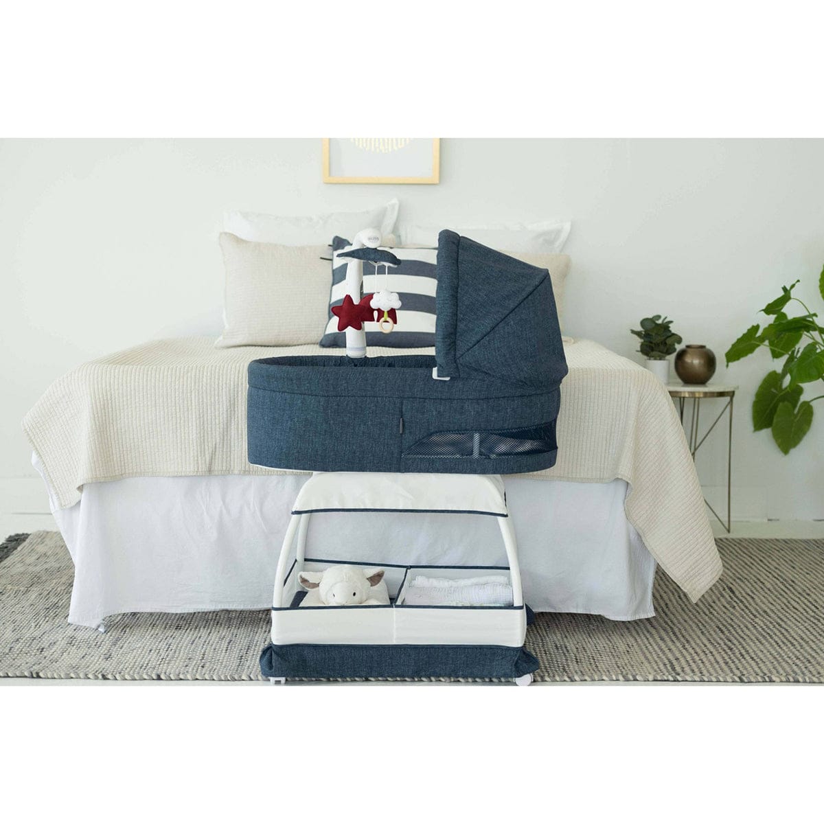 TruBliss Sweetli Nurture Bassinet - Denim Melange - BA601-DM