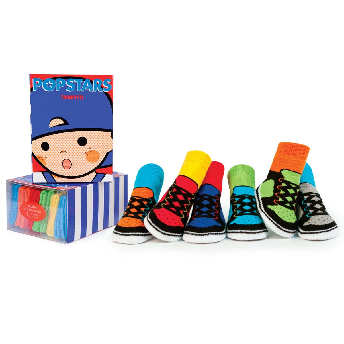 Trumpette Pop Stars Socks - 6 Pair, 0-12 Months - S-1032-A-SB3