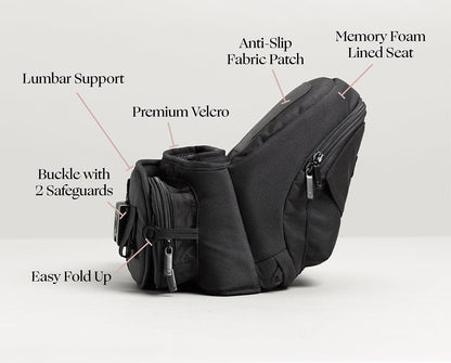 Tushbaby Hip Seat Carrier - Black - TB-BLACK