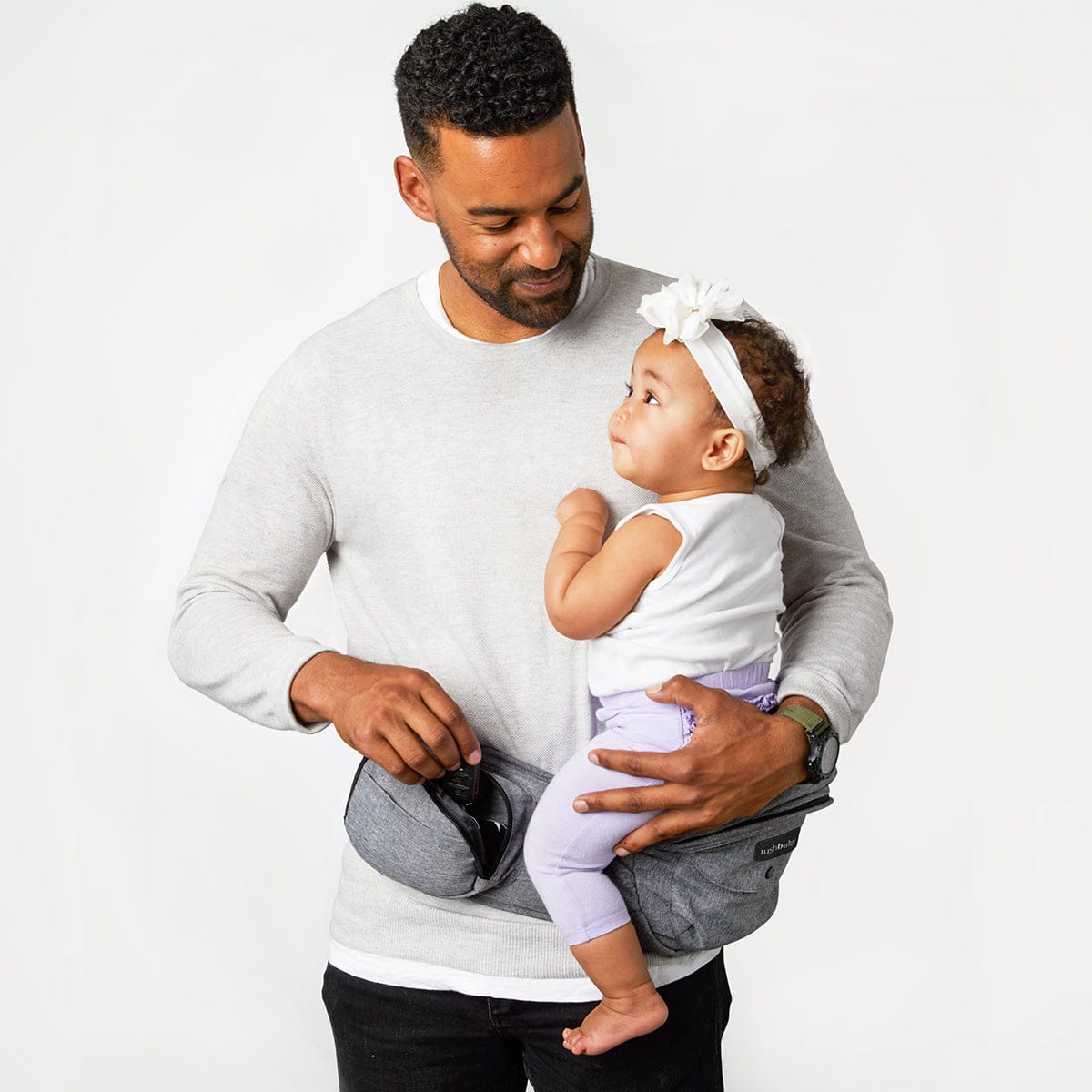 Tushbaby Hip Seat Carrier - Grey - tb-grey