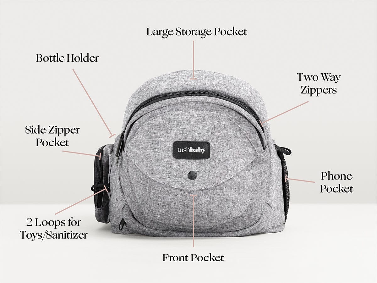 Tushbaby Hip Seat Carrier - Grey - tb-grey