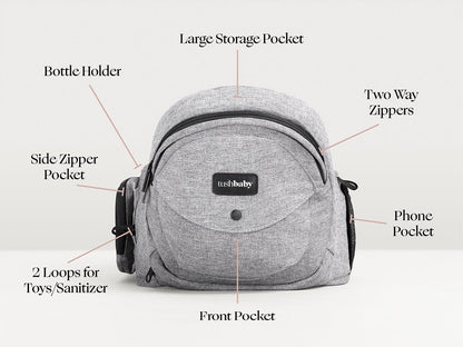 Tushbaby Hip Seat Carrier - Grey - tb-grey