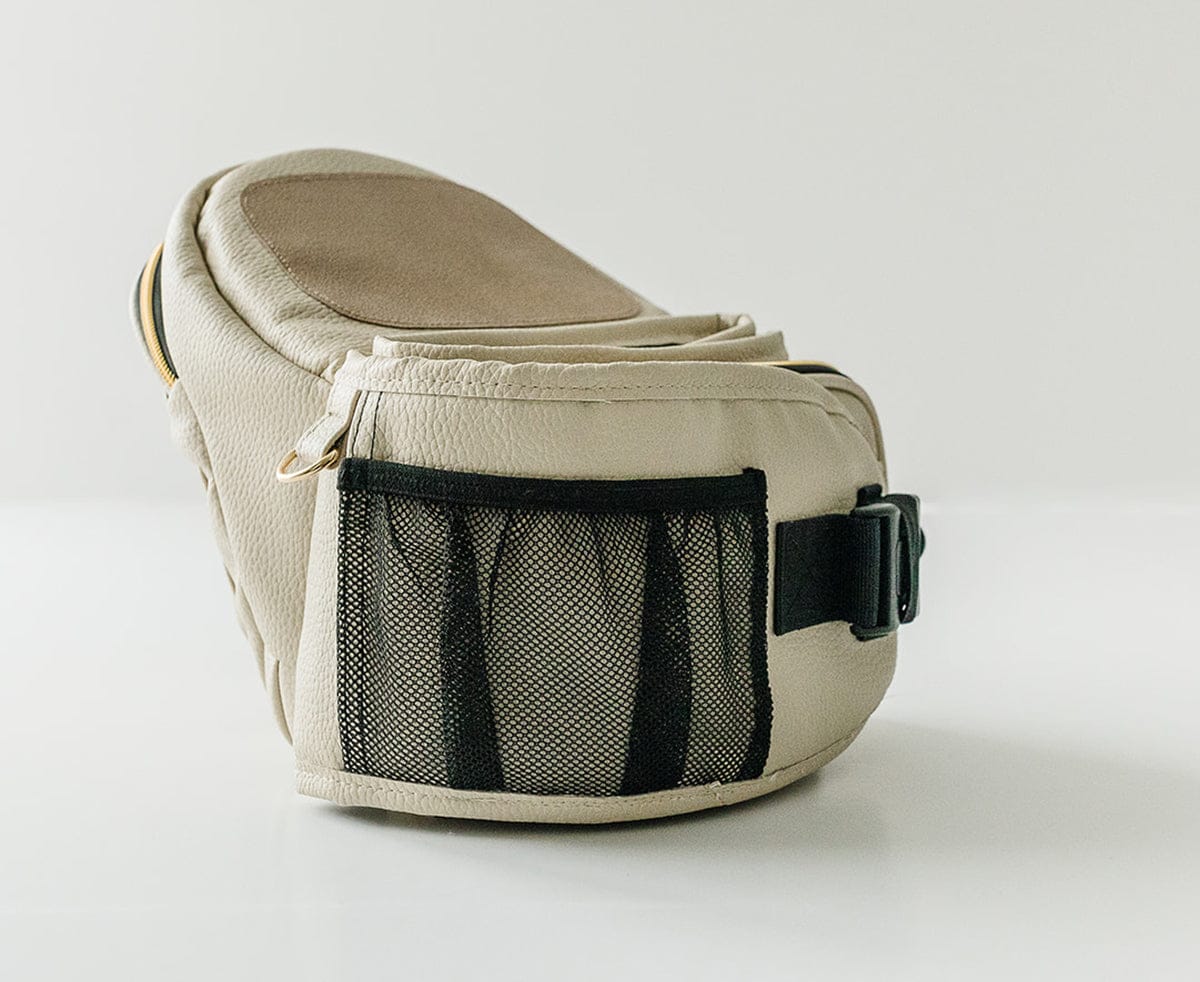 Tushbaby Hip Seat Carrier, Pebbled Vegan Leather - Cream - TB-VL-CREAM