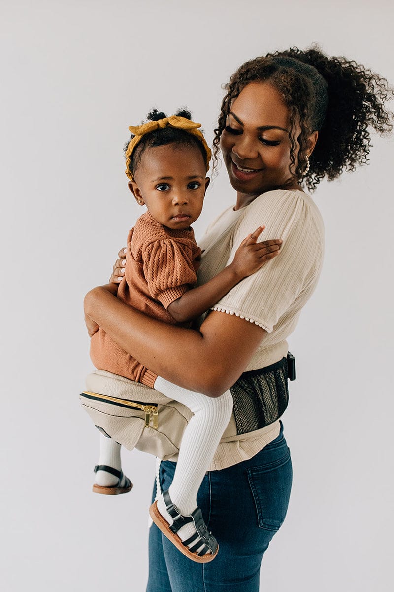 Tushbaby Hip Seat Carrier, Pebbled Vegan Leather - Cream - TB-VL-CREAM