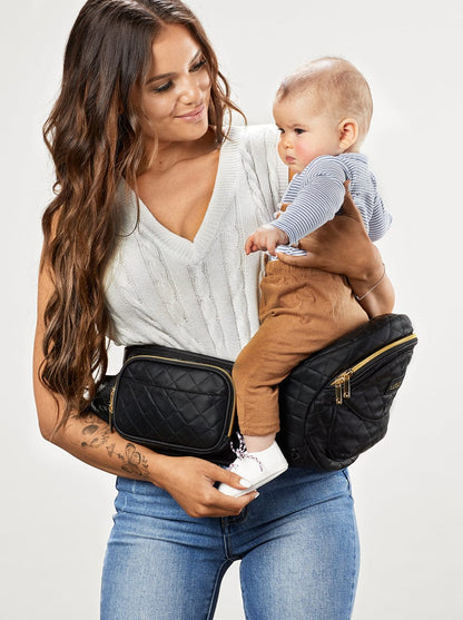 Tushbaby Hip Seat Carrier, Vegan Leather - Black - TB-VL-BLK