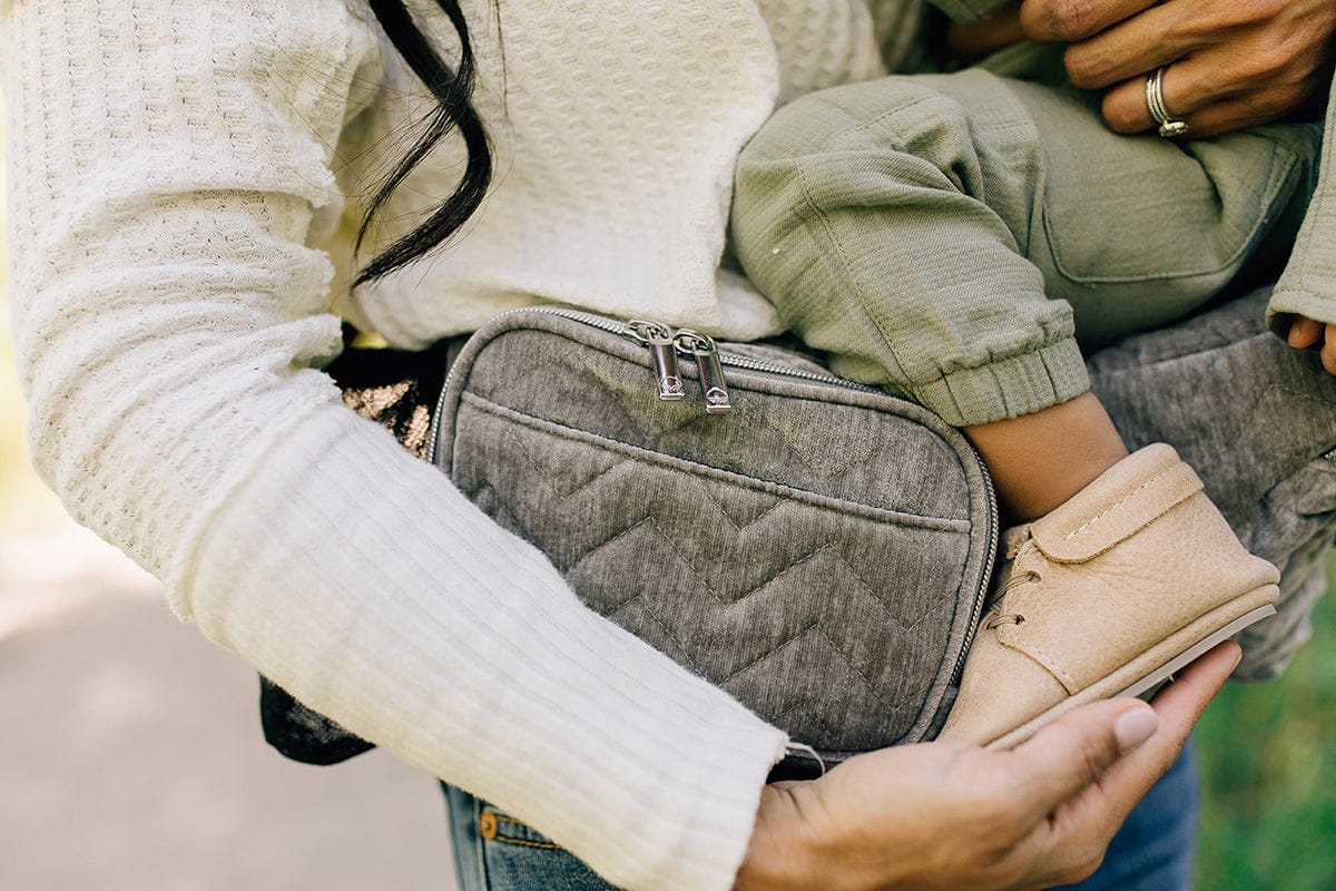 Tushbaby Hip Seat Carrier, Velvet - Silver - TB-VELVET-SILVE