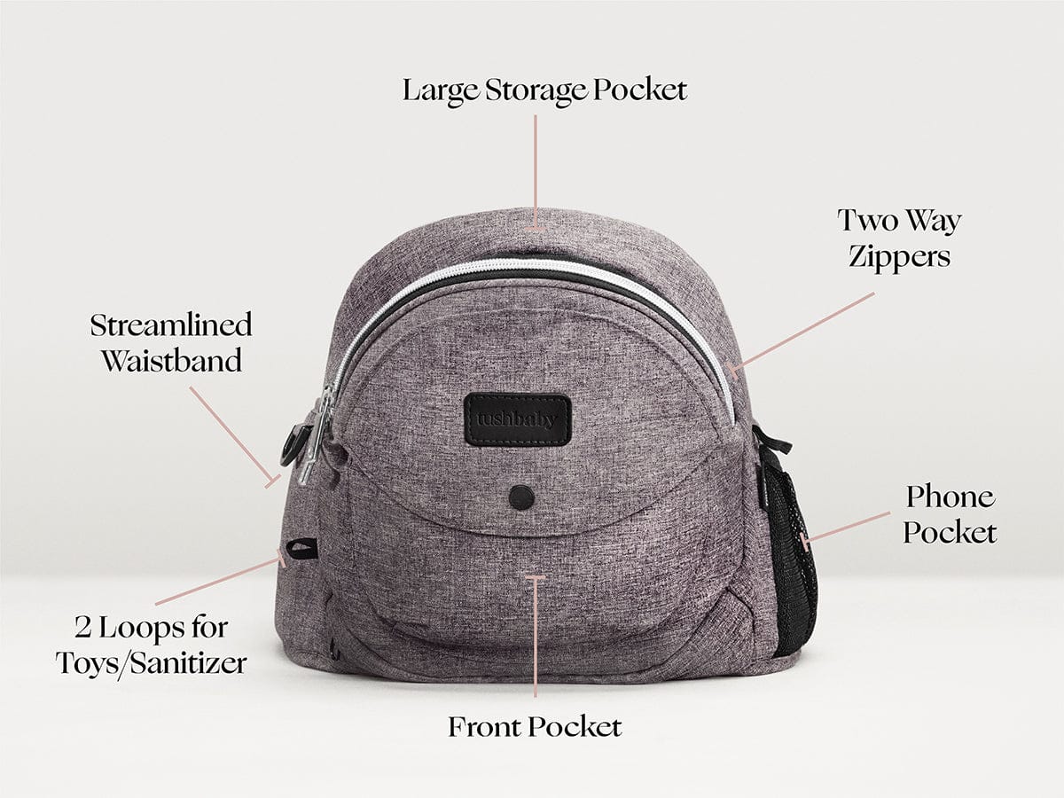 Tushbaby Travel Lite Hip Seat Carrier - Charcoal - TB-LITE-CHAR