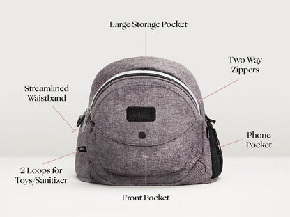 Tushbaby Travel Lite Hip Seat Carrier - Charcoal - TB-LITE-CHAR