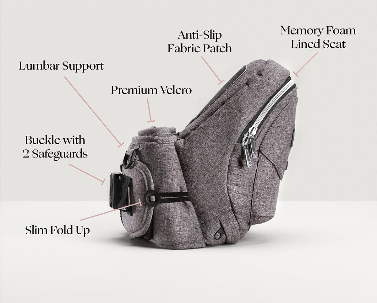 Tushbaby Travel Lite Hip Seat Carrier - Charcoal - TB-LITE-CHAR