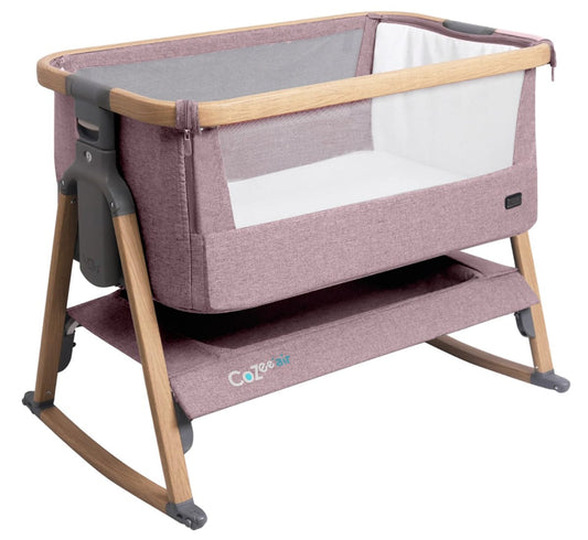 Tutti Bambini CoZee Air Bedside Crib - Oak / Light Pink - 211207-3553-USA